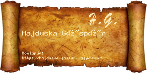 Hajduska Gáspár névjegykártya
